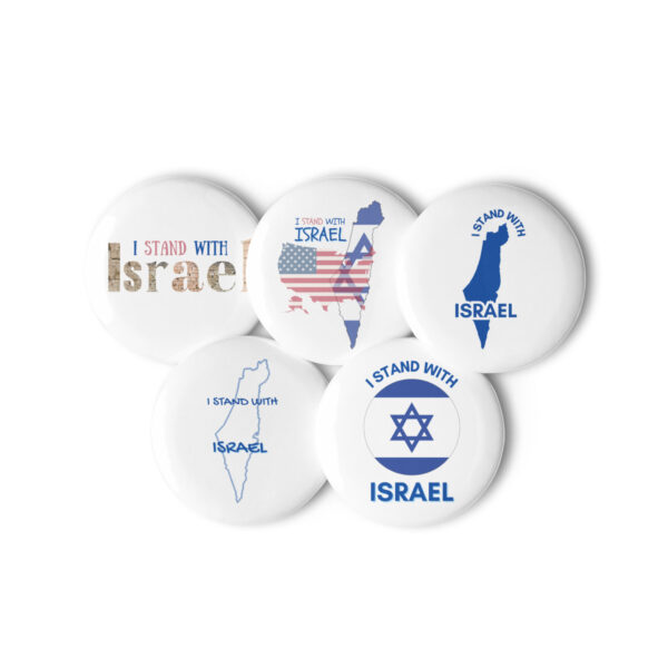 Set of I Stand With Israel pin buttons - Image 2
