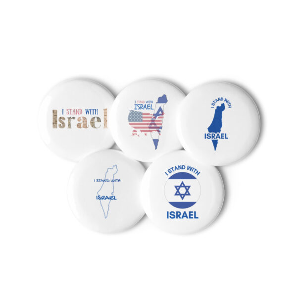 Set of I Stand With Israel pin buttons - Image 4