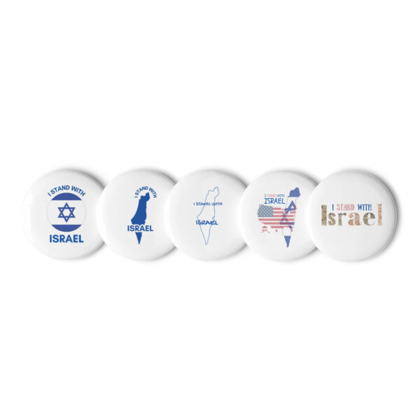 Set of I Stand With Israel pin buttons - Image 3