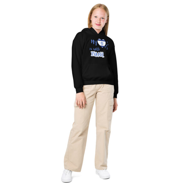 My Heart is in Israel Youth heavy blend hoodie - Image 5