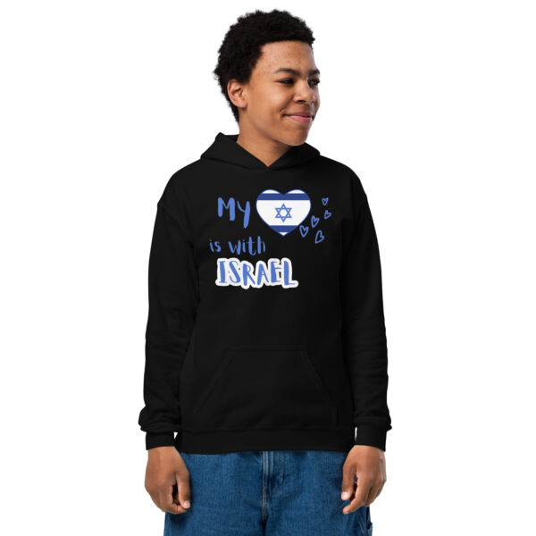 My Heart is in Israel Youth heavy blend hoodie - Image 8