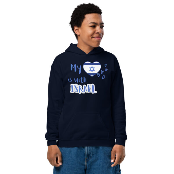 My Heart is in Israel Youth heavy blend hoodie - Image 11