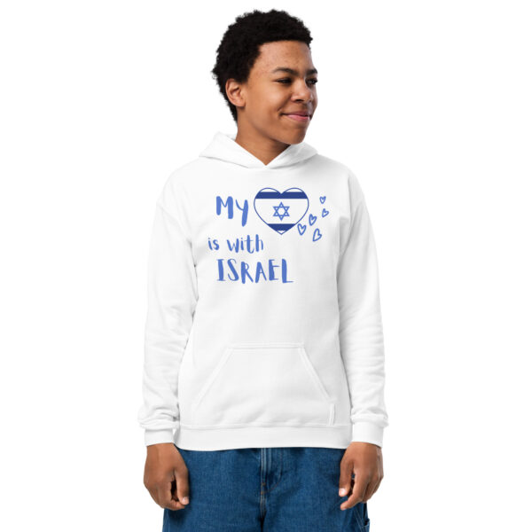 My Heart is in Israel Youth heavy blend hoodie - Image 14