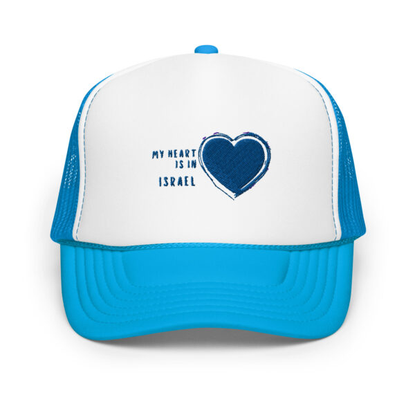 My Heart is in Israel Foam trucker hat - Image 4